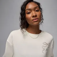 Nike Jordan Brooklyn Fleece женская Crew-Neck Pullover цвет белый