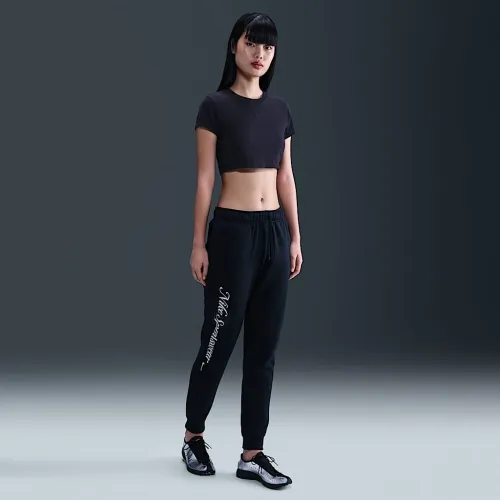Nike Sportswear Club Fleece жіноча Mid-Rise Graphic Pants колір чорний