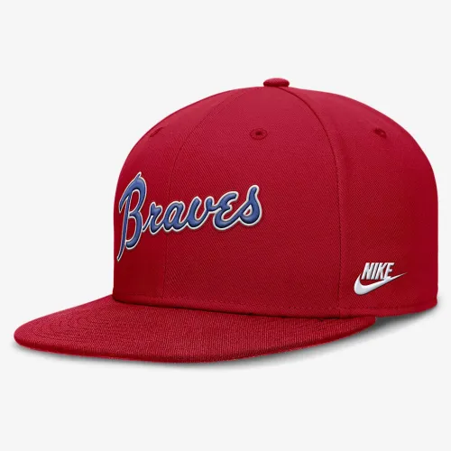 Atlanta Braves Cooperstown True мужские Nike Dri-FIT MLB Fitted Hat цвет красный