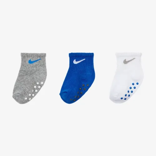 Nike Core Swoosh Baby (6-12M) Gripper шкарпетки Box комплект (3 пар) різнокольорові