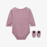 Nike Baby (0-9M) Velour Swoosh 2-Piece Bodysuit Boxed набор цвет фиолетовый