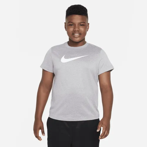 Nike Dri-FIT Big дитячі (для хлопчиків) тренувальні футболка (Extended Size) колір сірий