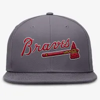 Atlanta Braves True мужские Nike Dri-FIT MLB Fitted Hat цвет серый