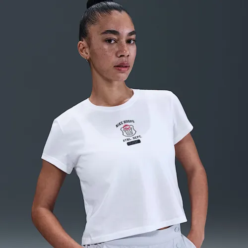 Nike Club жіноча Cropped футболка колір білий