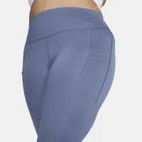 Nike Go женская Firm-Support С высокой Талией 7/8 лосины с карманами(большие размеры) синий