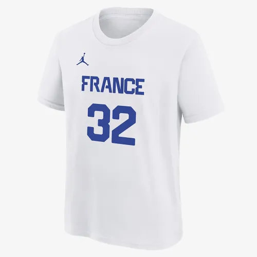 Nike Victor Wembanyama France Big дитячі Jordan баскетбольні футболка колір білий