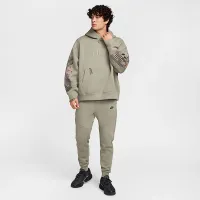 Nike Tech мужские Fleece Толстовка с капюшоном цвет зеленый