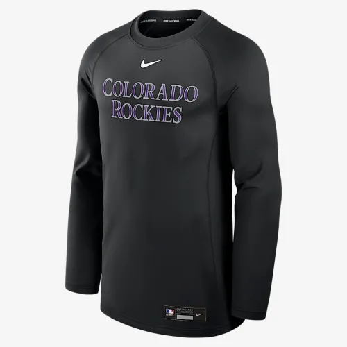 Colorado Rockies Authentic Collection Game Time чоловічі Nike Dri-FIT MLB Pullover Crew колір чорний