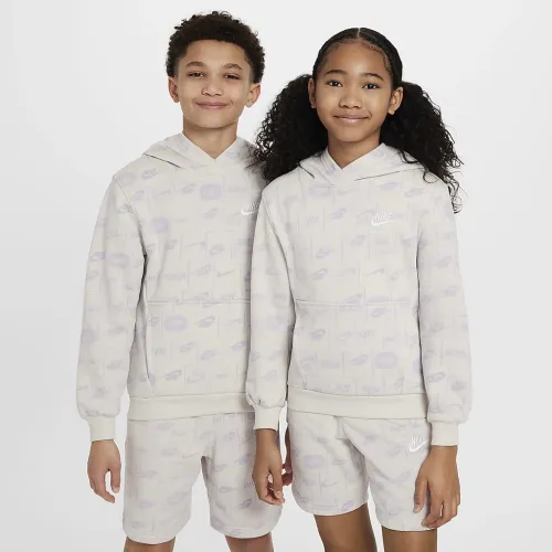 Nike Sportswear Club Fleece Big детские Толстовка с капюшоном цвет коричневый