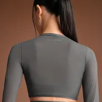 NikeSKIMS Weightless Layers женская Long-Sleeve Wrap Top цвет серый