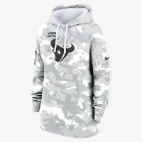 Houston Texans Salute to Service Primary Edge Club женская Nike NFL Pullover Толстовка с капюшоном цвет белый
