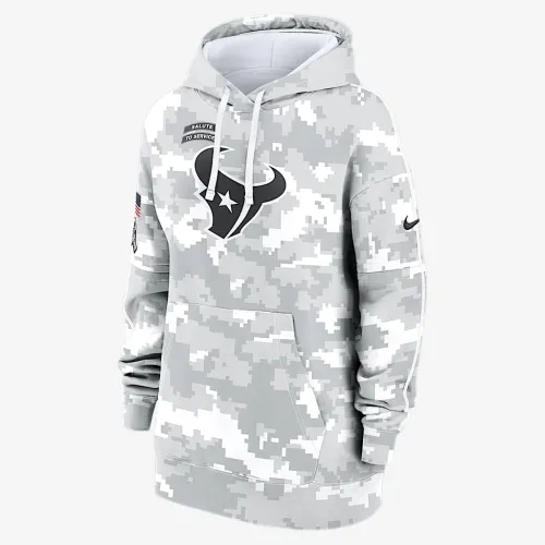 Houston Texans Salute to Service Primary Edge Club женская Nike NFL Pullover Толстовка с капюшоном цвет белый