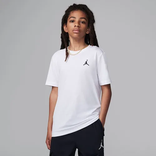 Nike Jordan Big детские Jumpman Air Embroideцвет красный футболка цвет белый
