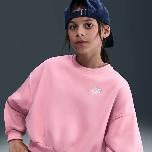 Nike Sportswear Club Fleece Girls' Boxy Crew-Neck свитшот Pink