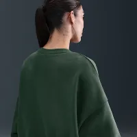 NikeCourt Heritage Phoenix Fleece женская Over-оверсайз Crew-Neck свитшот цвет зеленый