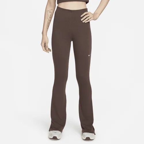 Nike Sportswear Chill Knit женская Tight Mini-Rib Flaцвет красный лосины цвет коричневый