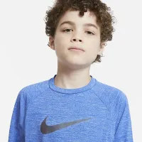 Nike Heather Big детские (для мальчиков) Long-Sleeve Hydroguard Swim Shirt синий