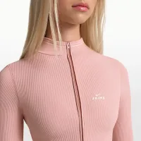 NikeSKIMS Ribbed Seamless женская Cropped Full-Zip Куртка цвет красный