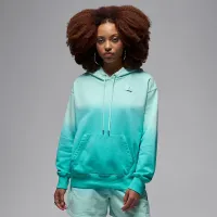 Nike Jordan Flight Fleece женская Satin-Lined Pullover Толстовка с капюшоном цвет зеленый