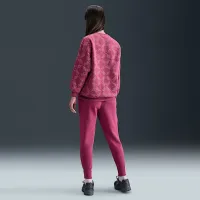 Nike Sportswear Club Fleece Big детские (Girls') оверсайз Printed Crewneck свитшот цвет фиолетовый