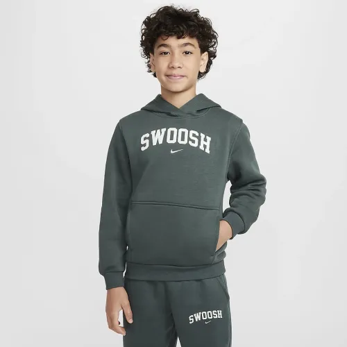 Nike Sportswear Club Fleece Big детские Толстовка с капюшоном цвет зеленый