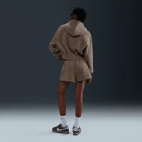 Nike Sportswear Phoenix Fleece женская Loose Cropped Full-Zip Толстовка с капюшоном цвет коричневый
