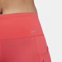 Nike Go женская Firm-Support Mid-Rise Full-Length лосины с карманамицвет красный
