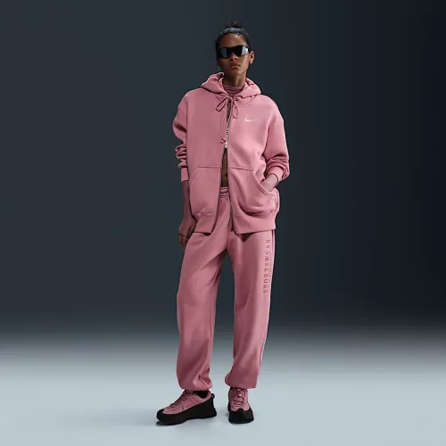 Nike Sportswear Phoenix Fleece женская С высокой Талией оверсайз Sweatpants Pink