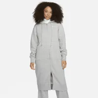 Nike Sportswear Phoenix Fleece женская оверсайз Long Full-Zip Толстовка с капюшоном цвет серый
