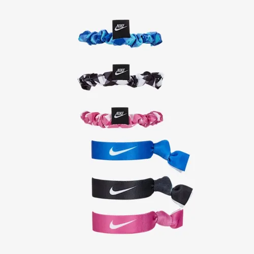 Nike Velvet and Elastic Hairbands (6 Pack) колір чорний