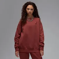 Nike Jordan Flight Fleece женская Crew-Neck свитшот цвет коричневый