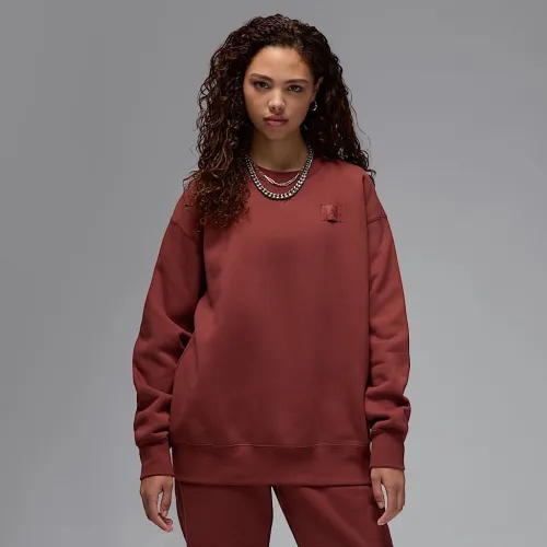 Nike Jordan Flight Fleece женская Crew-Neck свитшот цвет коричневый