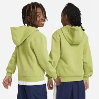 Nike Sportswear Club Fleece Big детские Pullover Толстовка с капюшоном цвет зеленый