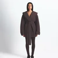 NikeSKIMS Woven Nylon жіноча Wrap Coat колір коричневий