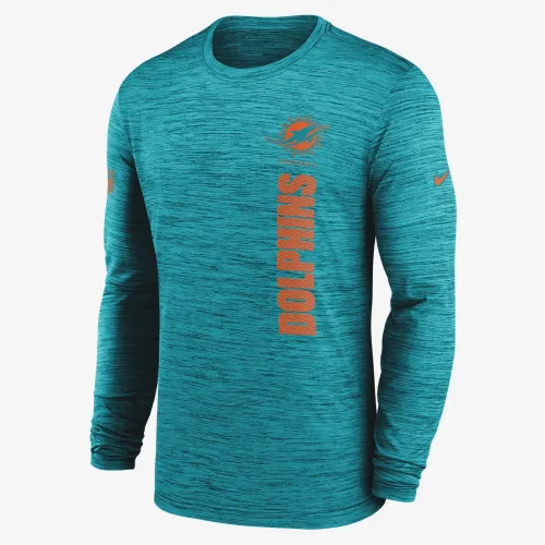 Miami Dolphins Sideline Velocity чоловічі Nike Dri-FIT NFL Long-Sleeve футболка колір зелений