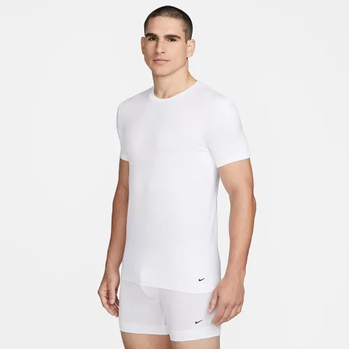 Nike Dri-FIT Essential бавовняніStretch чоловічі Slim Fit Crew Neck Undershirt (2 пари) колір білий