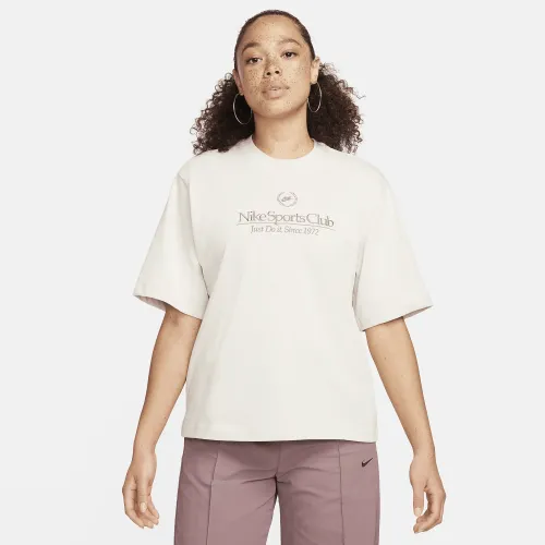 Nike Sportswear Heritage женская Boxy Tee цвет коричневый