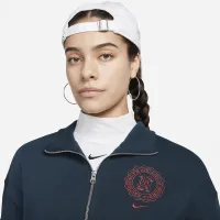 Nike Sportswear Phoenix Fleece Heritage женская оверсайз 1/2-Zip Crop свитшот синий