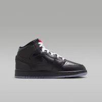 Nike Air Jordan 1 Mid Big детские Кроссовки цвет черный