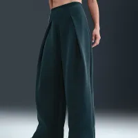 Nike Sportswear Tech Fleece женская С высокой Талией Pleated Pants цвет зеленый