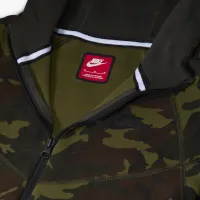Nike Tech Fleece Big детские (для мальчиков) Camo Full-Zip Толстовка с капюшоном цвет черный