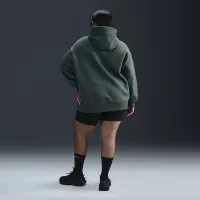 Nike Sportswear Phoenix Fleece женская оверсайз Pullover Толстовка с капюшоном (большие размеры) цвет зеленый