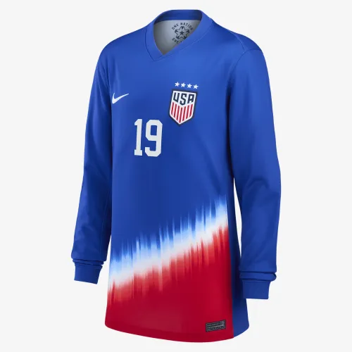 Crystal Dunn USWNT 2024 Stadium Away Bid детские Nike Dri-FIT Soccer Jersey синий