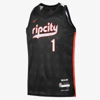 Anfernee Simons Portland Trail Blazers 2024/25 City Edition Big детские Nike Dri-FIT NBA Swingman Jersey цвет черный
