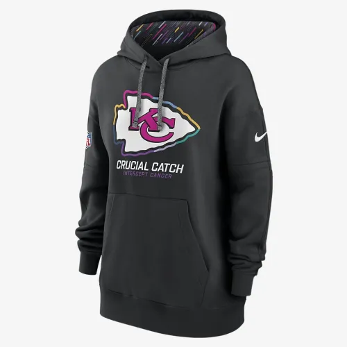 Kansas City Chiefs Crucial Catch Club женская Nike NFL Pullover Толстовка с капюшоном цвет черный