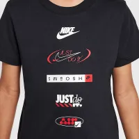 Nike Little дитячі Brandmark Stack футболка колір чорний