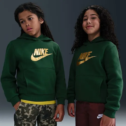 Nike Sportswear Club Fleece Big детские Толстовка с капюшоном цвет зеленый