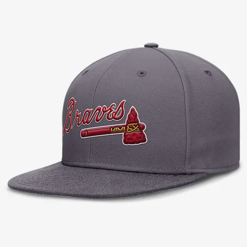 Atlanta Braves True мужские Nike Dri-FIT MLB Fitted Hat цвет серый