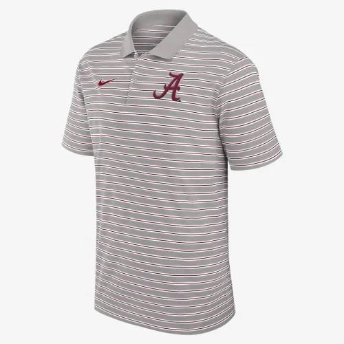 Alabama Crimson Tide Primetime Victory Striped мужские Nike Dri-FIT College Polo цвет серый