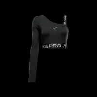 Nike Pro Shine жіноча Dri-FIT Asymmetrical Cropped Top колір чорний